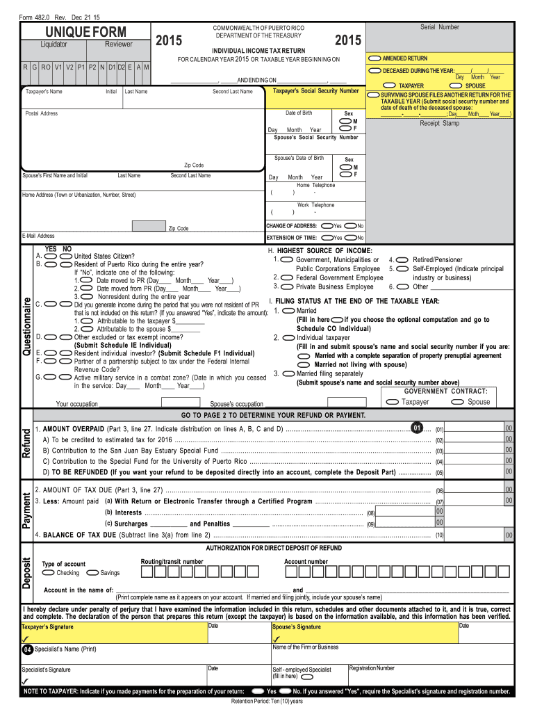  Form 482 2018