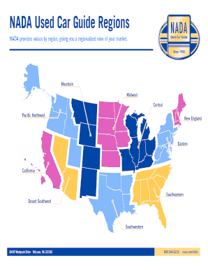 NADA Used Car Guide Regions  Form