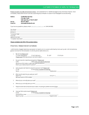  Chime Dispute Form PDF 2017