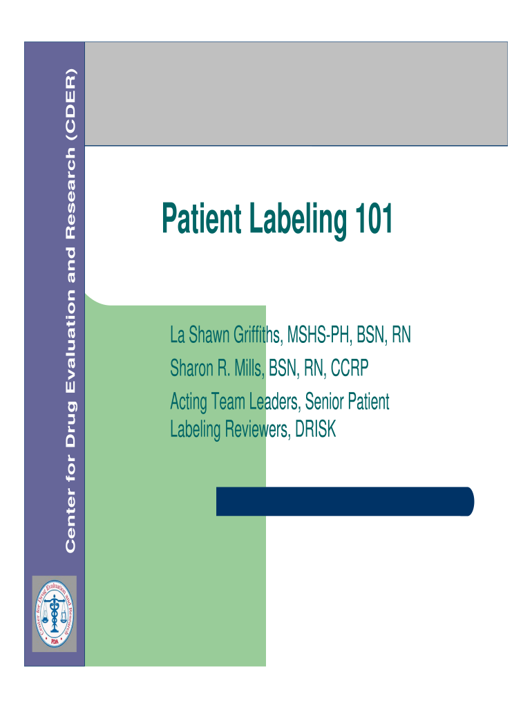 Patient Labeling  Form