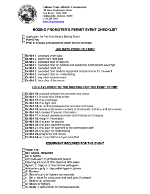 Boxing Promoter Checklist  Form