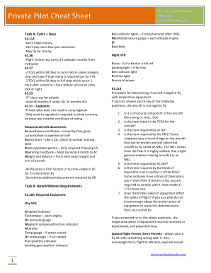 Private Pilot Acs Cheat Sheet  Form