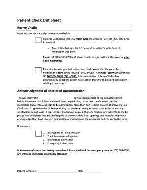 Patient Check Out Template  Form