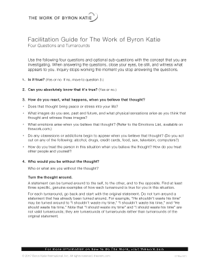 Byron Katie 4 Questions PDF  Form