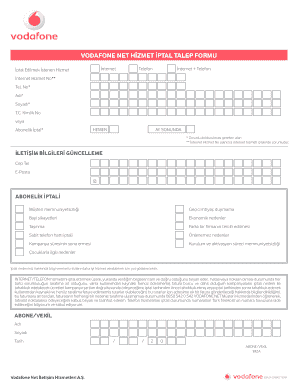 Vodafone Net Iptal Formu