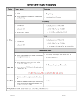 Fnb Cut off Times  Form