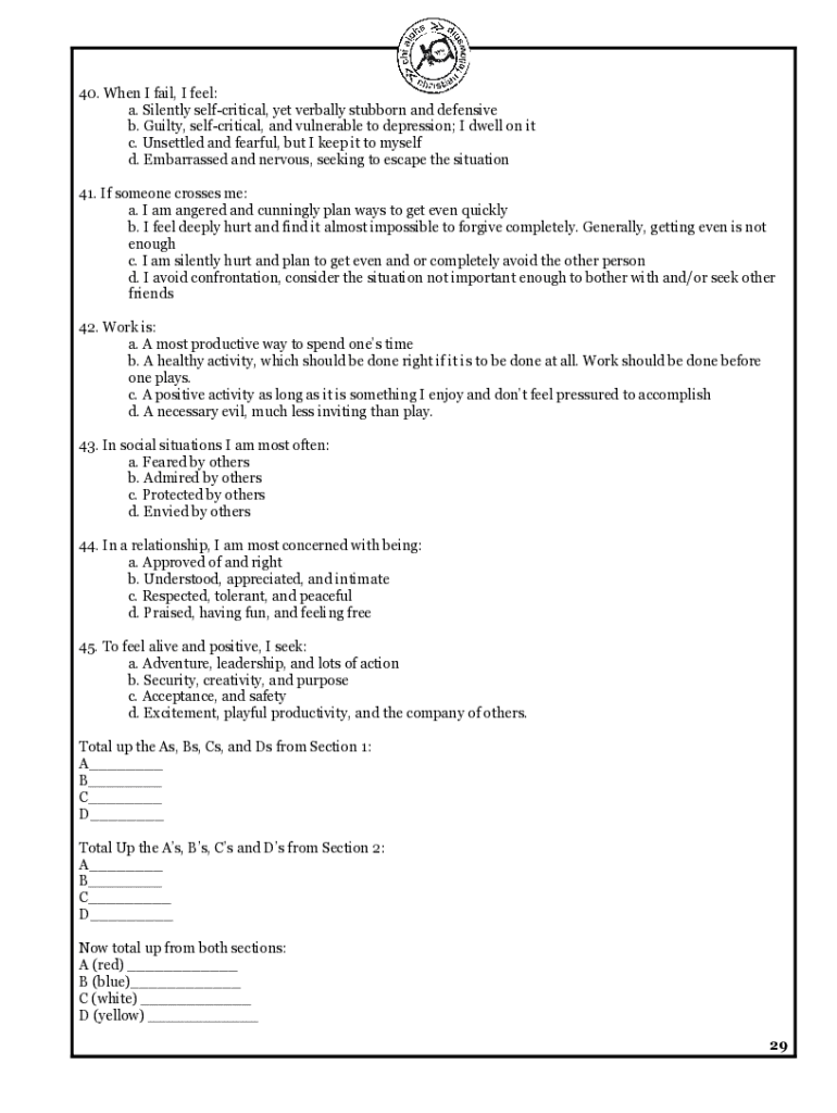 Color Code Test PDF  Form