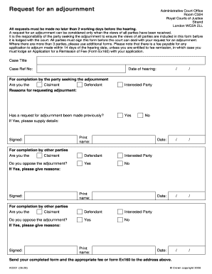 Request for an Adjournment HMCTS Court and Tribunal Form Finder