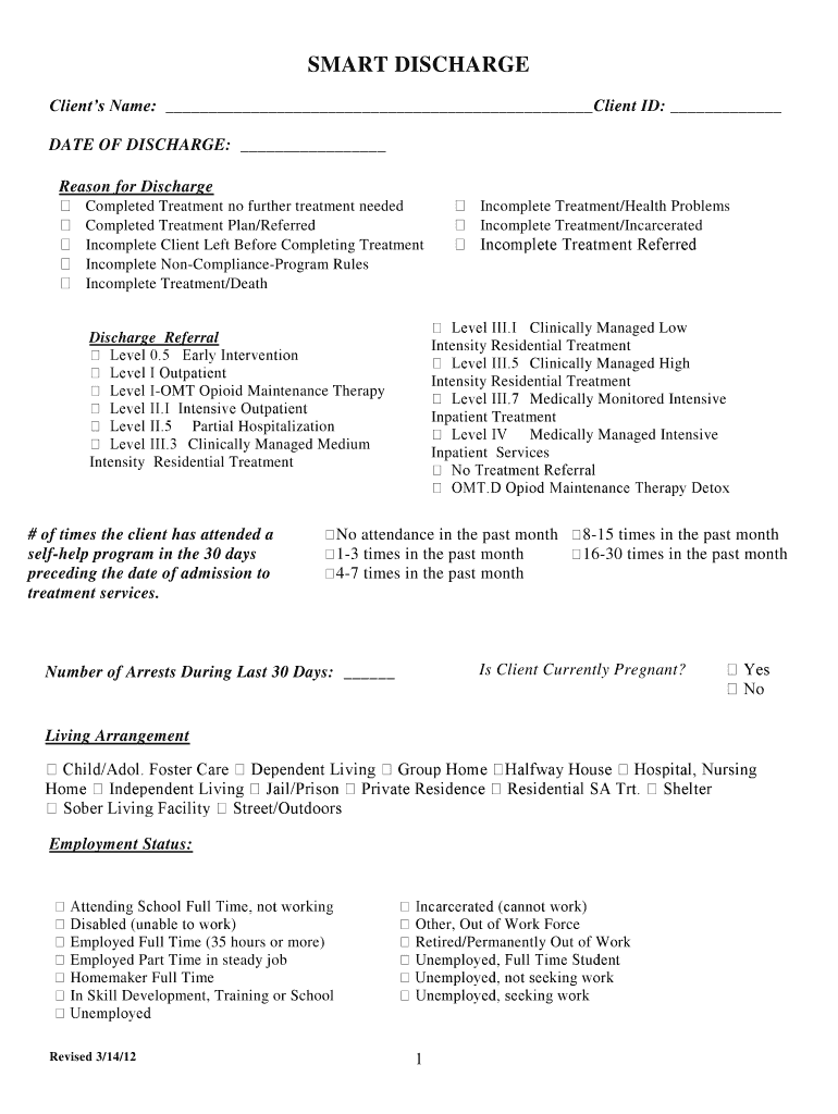 Maryland Discharge Form