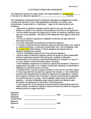 Electronic Signature Agreement Template  Form