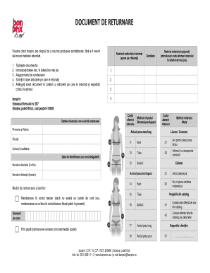 Formular Retur Bonprix