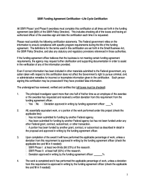 Sbir Life Cycle Certification  Form