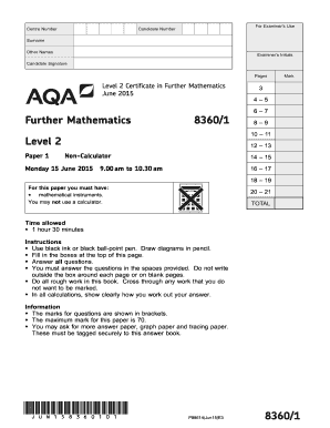 Further Maths Aqa  Form