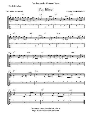 Fur Elise Ukulele Tab PDF  Form