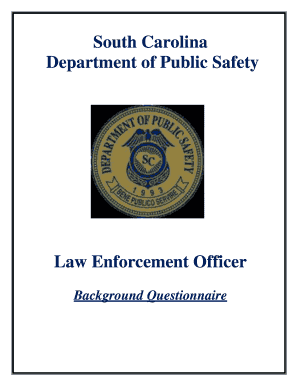 South Carolina Department of Public Safety Law Enforcement Officer  Form