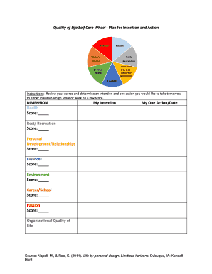 Self Care Wheel Printable  Form