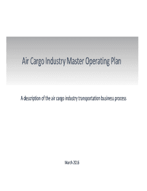 Air Cargo Industry Master Operating Plan IATA  Form
