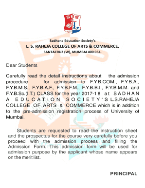 Raheja College Online Admission Form