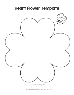 Heart Flower Craft Template Easy Peasy and Fun  Form