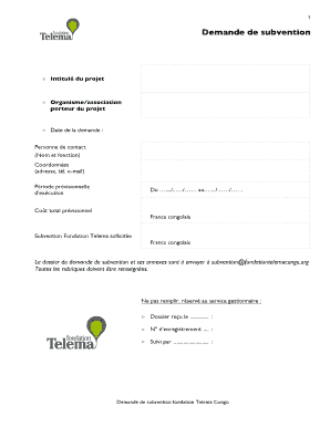 Fondation Telema  Form