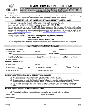  Hospital Indemnity Claim Form 2020