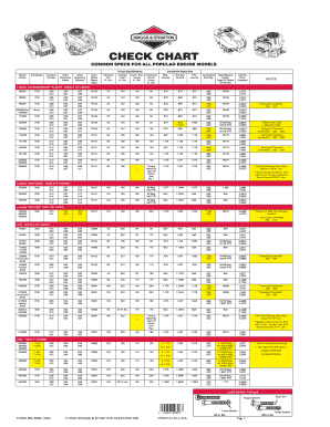 Briggs Stratton Valve Clearance Chart  Form
