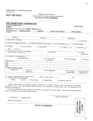 Napolcom Application Form