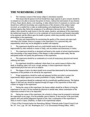 Code of Nuremberg Legally Binding  Form