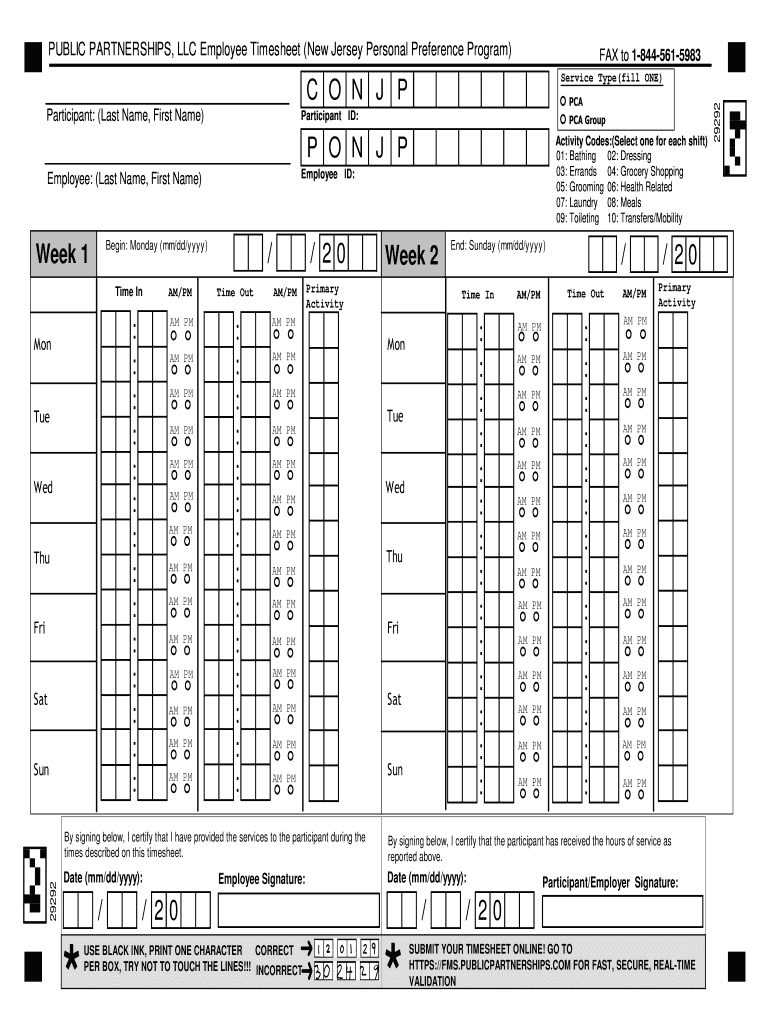 Partnerships Timesheet  Form