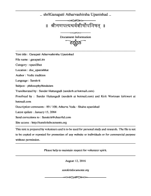 Ganesh Atharvashirsha PDF  Form