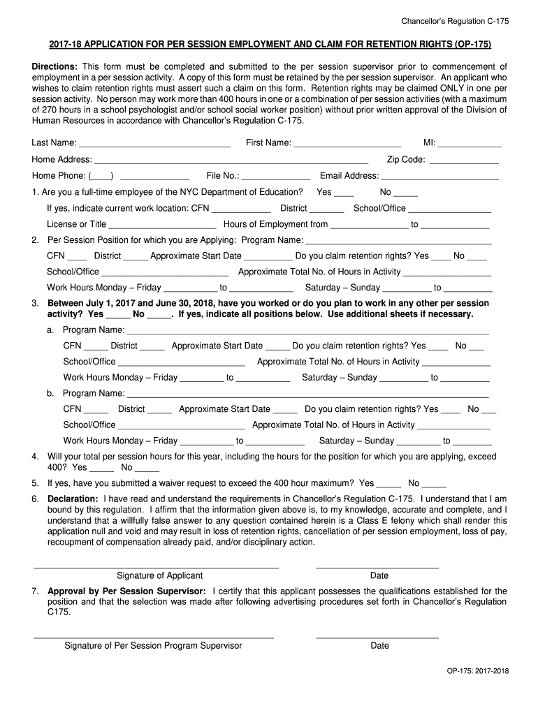  Op175 Form 2018