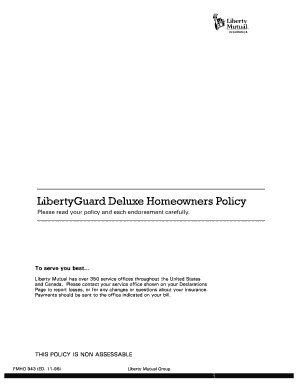 Liberty Guard Deluxe Homeowner Policy  Form