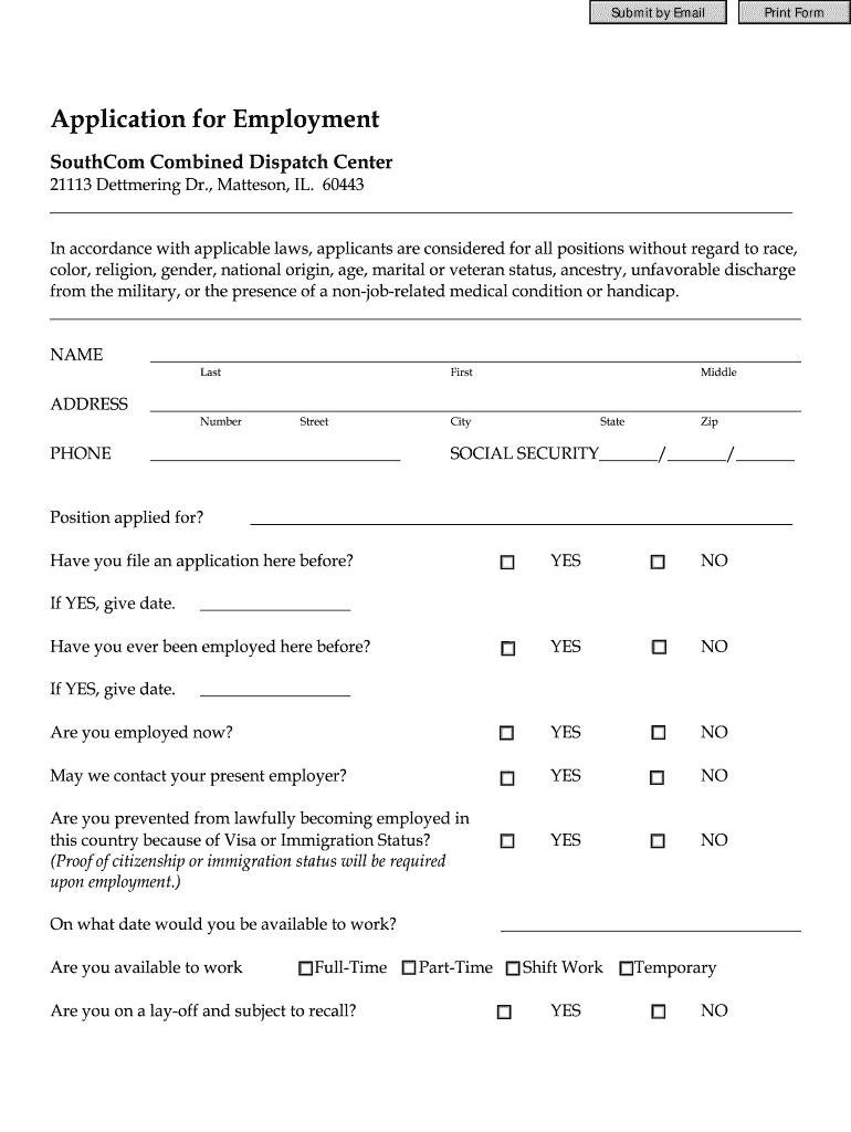 SouthCom Combined Dispatch Center  Form