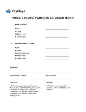 Paymaya Parental Consent Form