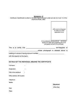 Bank Account Ownership Certificate Example  Form
