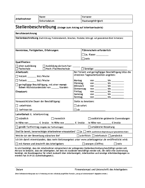 Arbeitserlaubnis Formular PDF