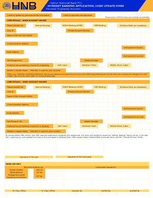 Internet Banking Application User Update Form Hatton National