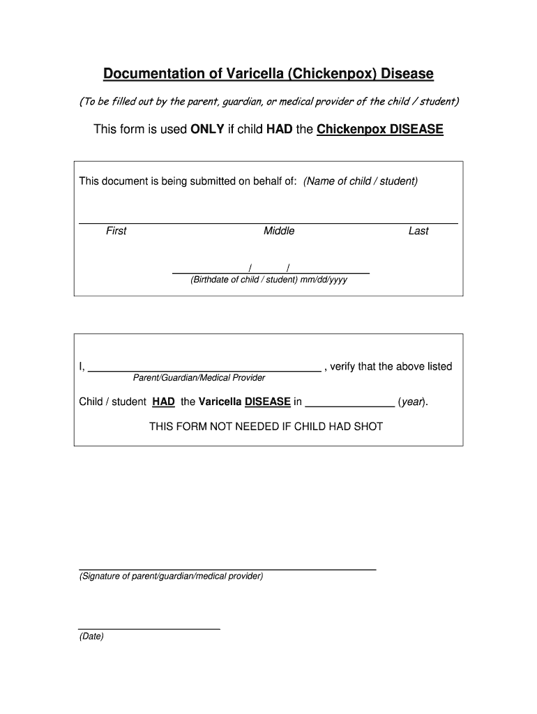 Documentation Chickenpox  Form