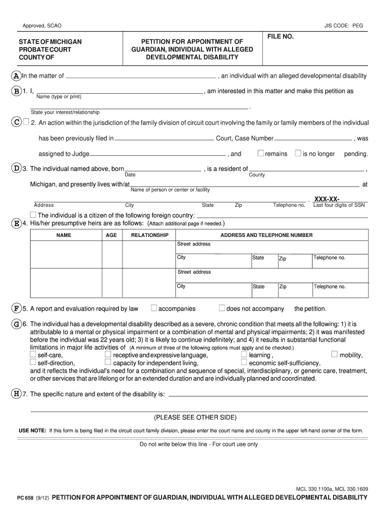  Michigan Petition Guardian 2012