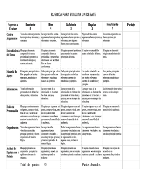 Rubrica De Debate  Form