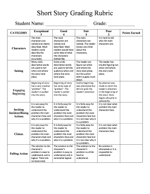 Short Story Rubric  Form