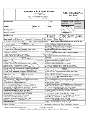 Texas Pool Inspection Checklist  Form