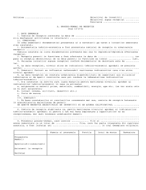 Proces Verbal De Receptie  Form