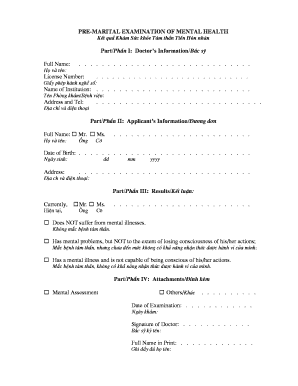 Certificate of Good Mental Health  Form