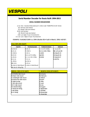 Vespoli Serial Number Decoder  Form