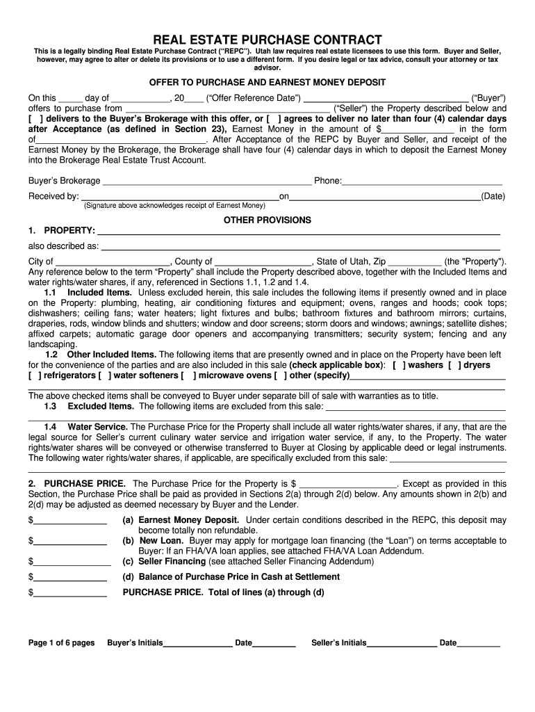  Utah Purchase  Form 2008