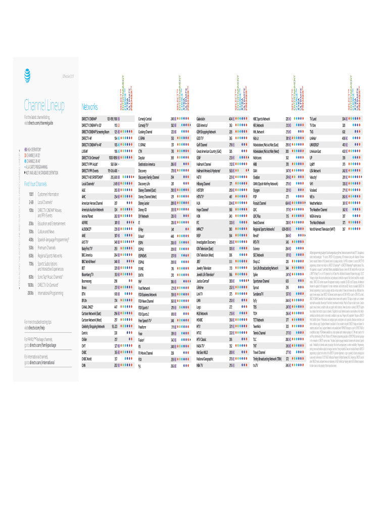  Printable Directv Channel Guide 2017-2024