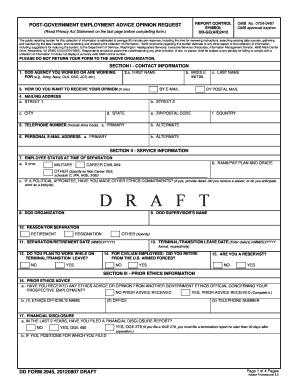 Dd 2945  Form