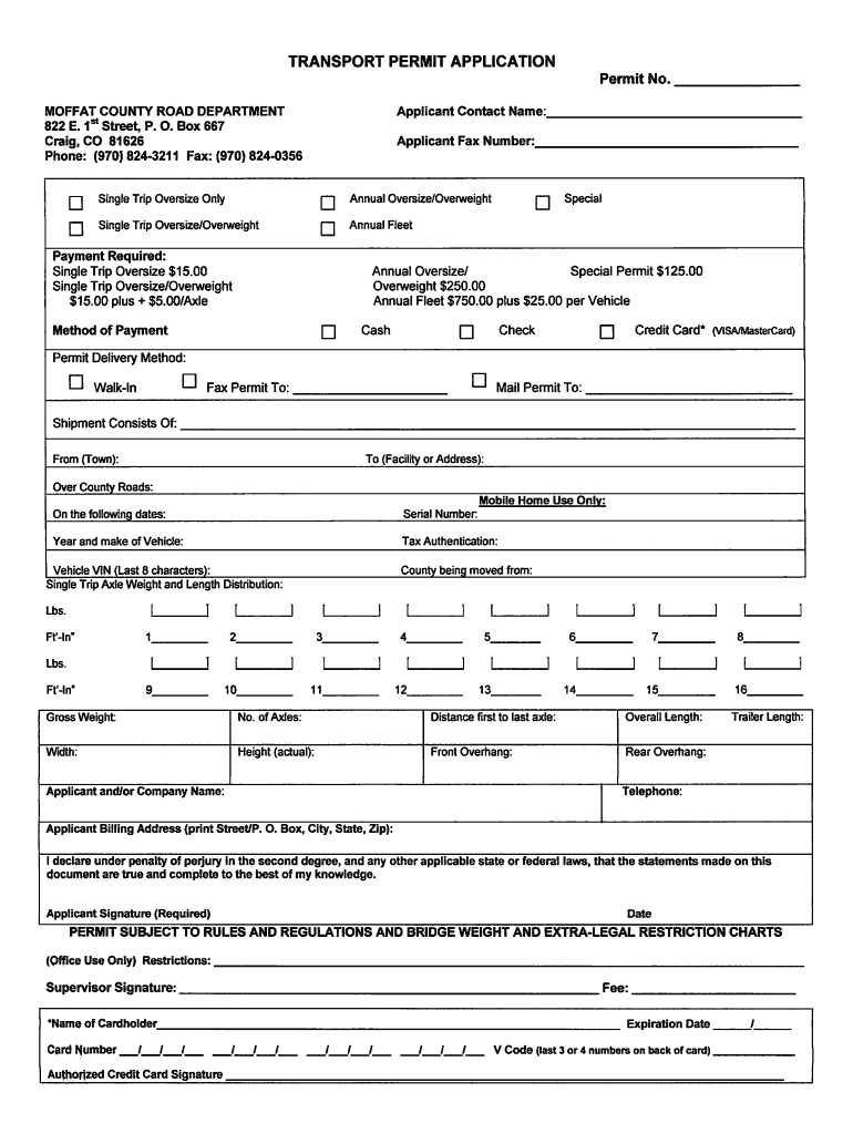 Get and Sign Colorado Transport Permit  Form