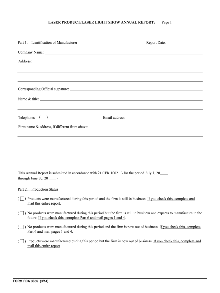  Fda Form 3636 2014